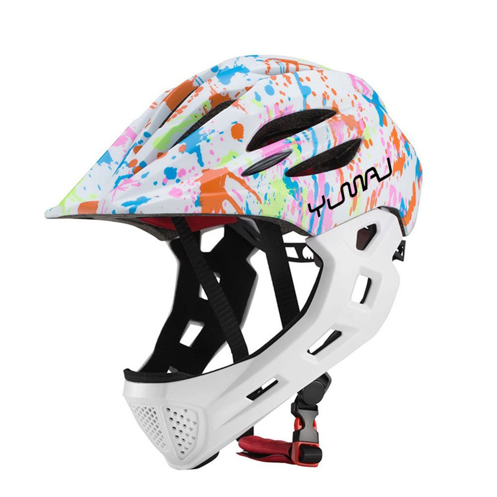 Kids Full Covered LED Bike Helmet, MTB Balance Bike Sports Safety, Downhill Scooter BMX Child Protective Gear