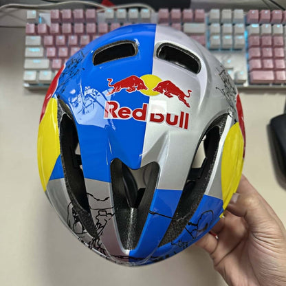 Red Bull Ultralight Bicycle Helmet, Safety Cap for Adult MTB Road Racing, Men Women Cycling Bike Equipments