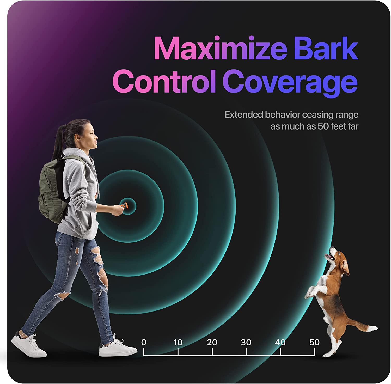 Rechargeable Release Pet Dog Repeller Ultrasonic Dog Training Device, Anti Dog Bark Deterrent Device With LED Flashlight