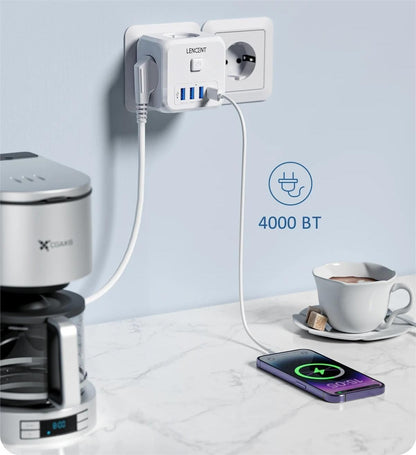 Compact EU Power Cube With AC Outlets USB And Type C Charging 5