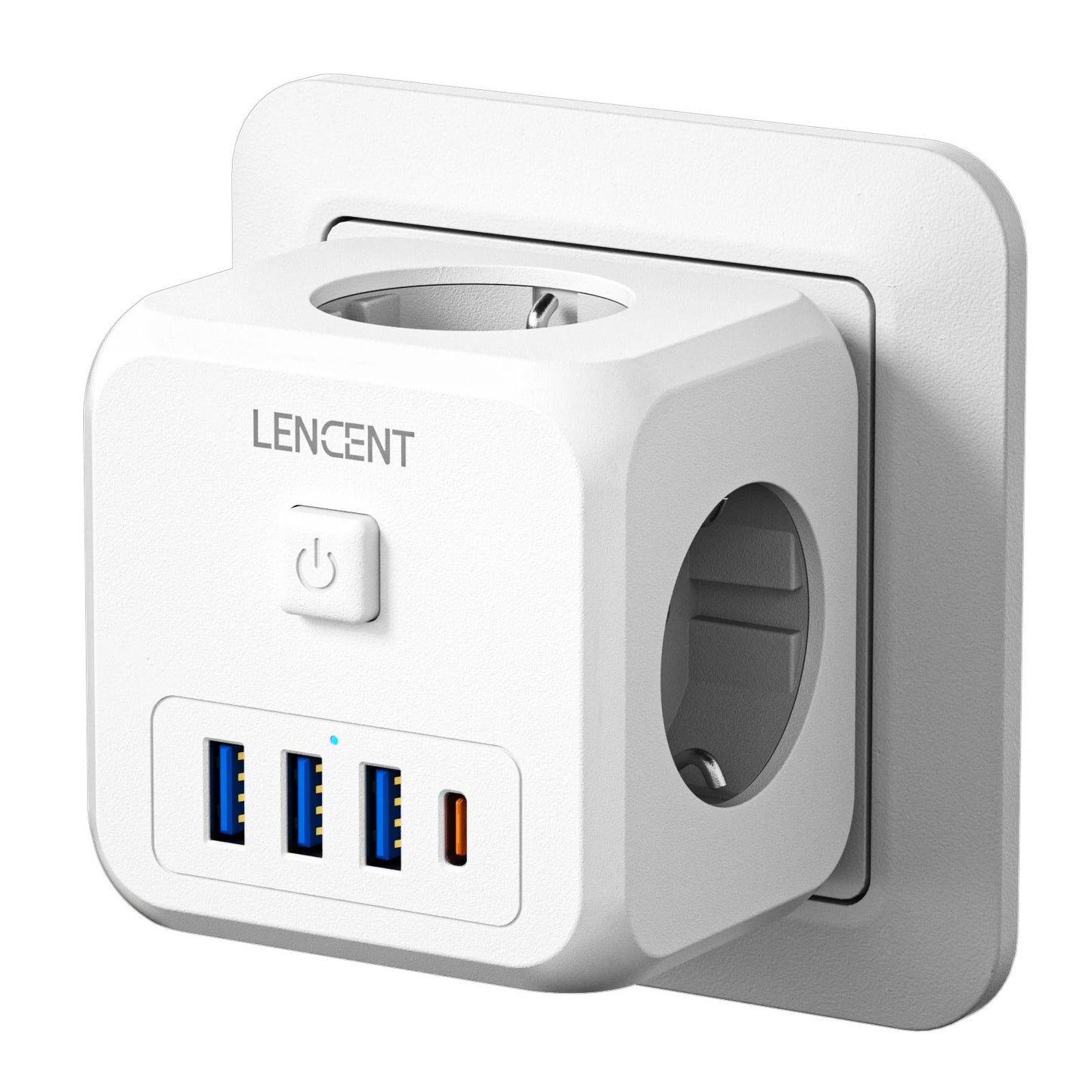Compact EU Power Cube With AC Outlets USB And Type C Charging 7