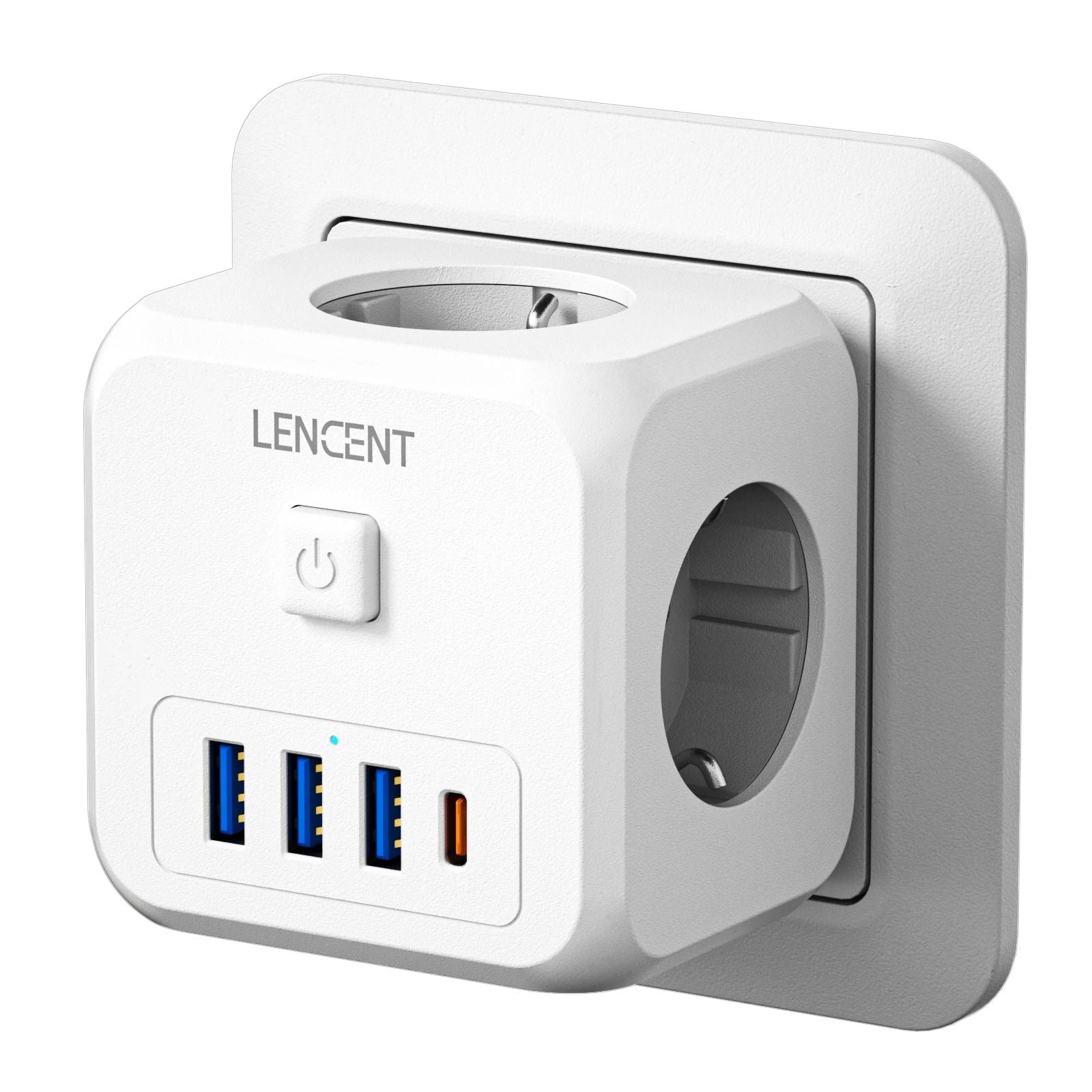 Compact EU Power Cube With AC Outlets USB And Type C Charging 7