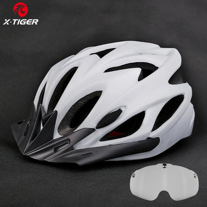 MTB Bike Helmet Ultralight Cycling Helmet With LED Lights Integrally Molded Safe Sports Hat Goggles 8