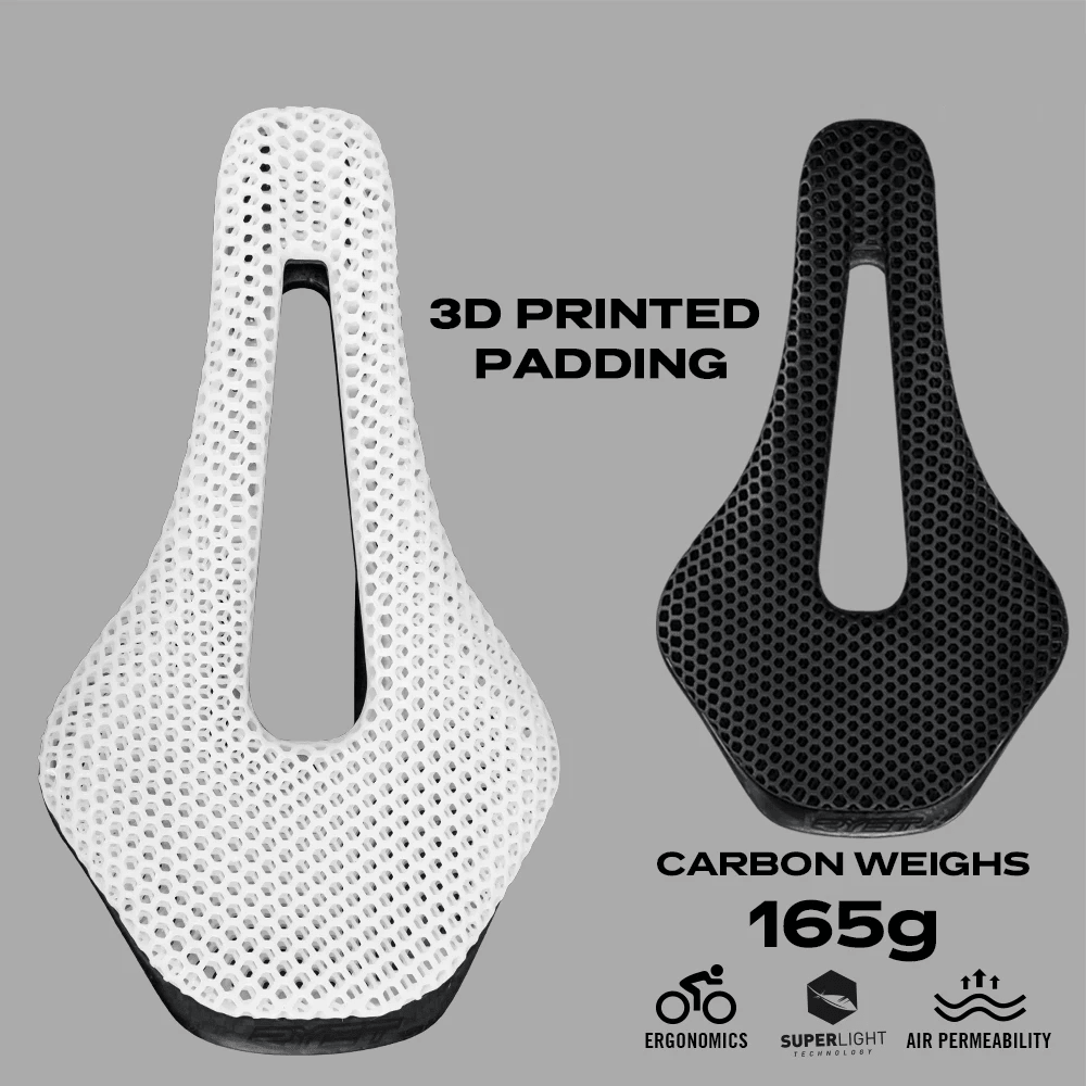 3D Printed Bicycle Saddle Ultralight Carbon Fiber HollowOut Design For MTB Gravel Road Bike Comfort 1