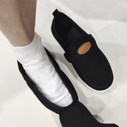 Walking Shoes for Men Adjustable Swollen Feet Shoes Extra Wide Width Slip On for Elderly Foot Pain Relief