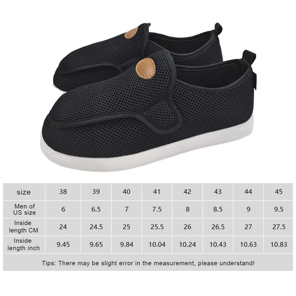 Walking Shoes For Men Adjustable Swollen Feet Shoes Extra Wide Width Slip On For Elderly Foot Pain  3