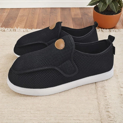Walking Shoes For Men Adjustable Swollen Feet Shoes Extra Wide Width Slip On For Elderly Foot Pain  4