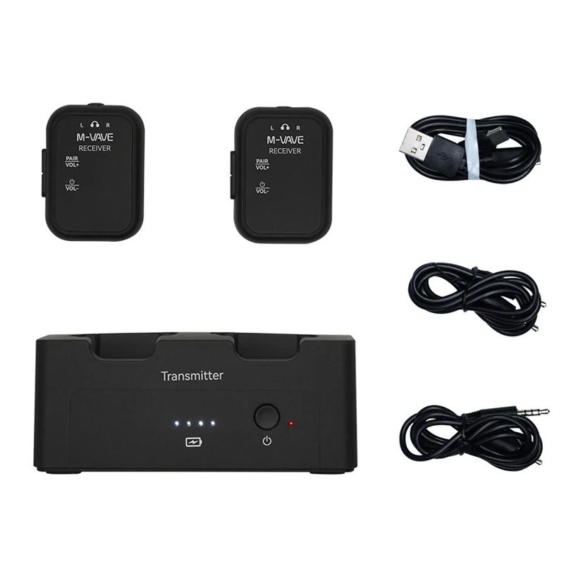 Wireless In Ear Monitor System with Transmitter and Two Receivers