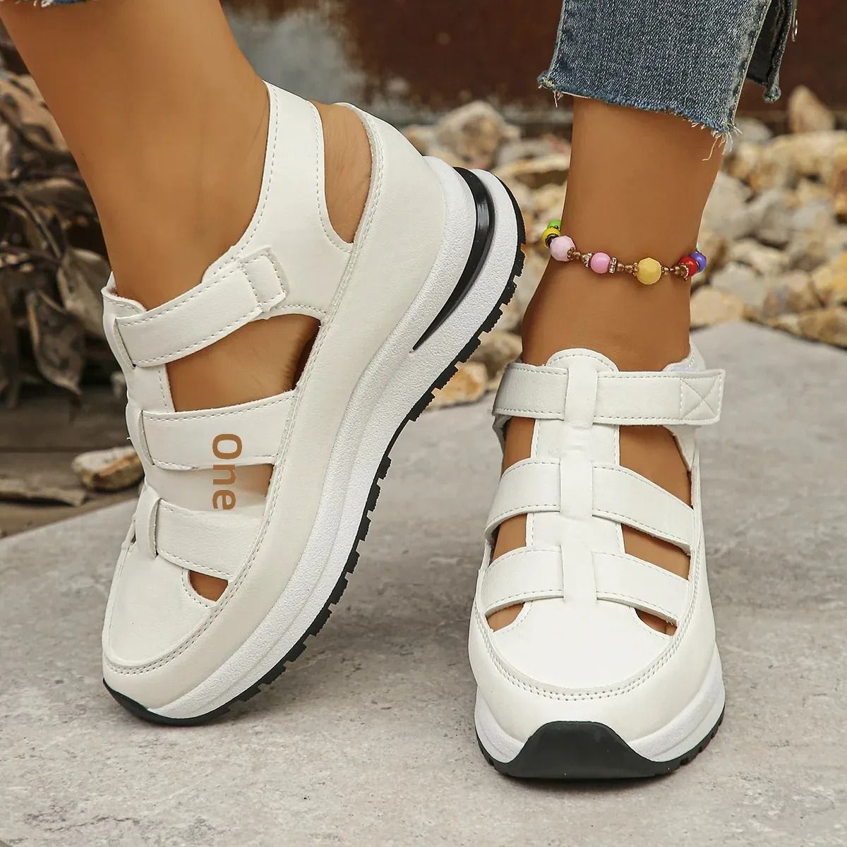 Elegant Closed Toe Wedge Sandals With Buckle Strap 1