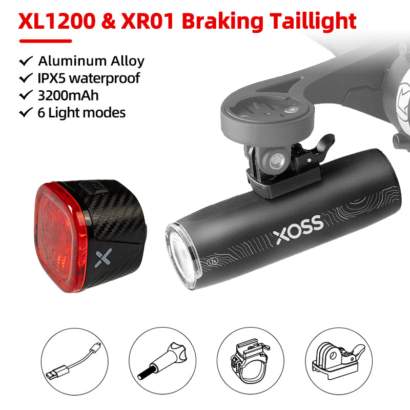 Bike Light XL Headlight, Waterproof Rechargeable Front Lamp, Ultralight Aluminum Bicycle Light & Flashlight