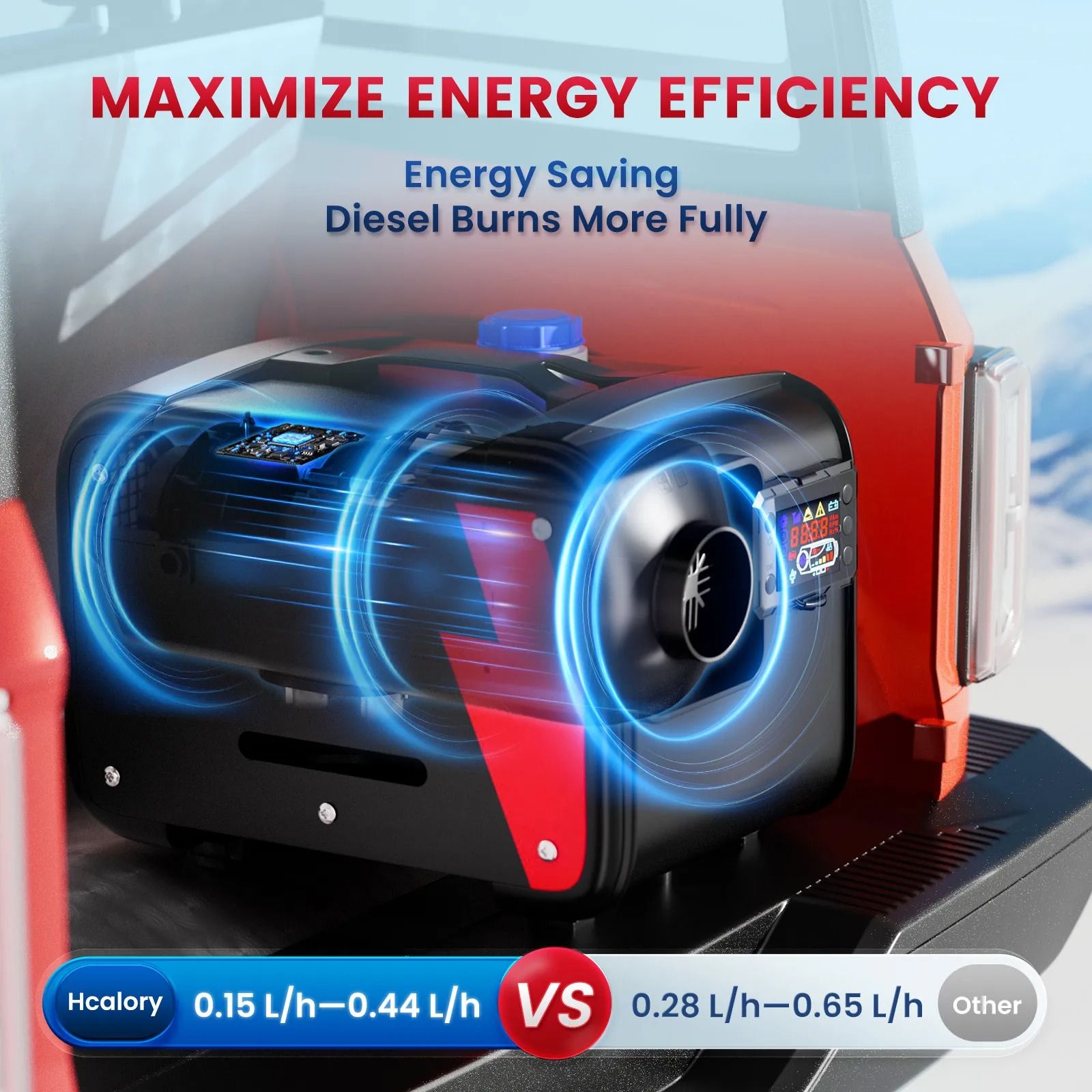 Portable Diesel Air Heater With Bluetooth Remote And LCD Monitor 2