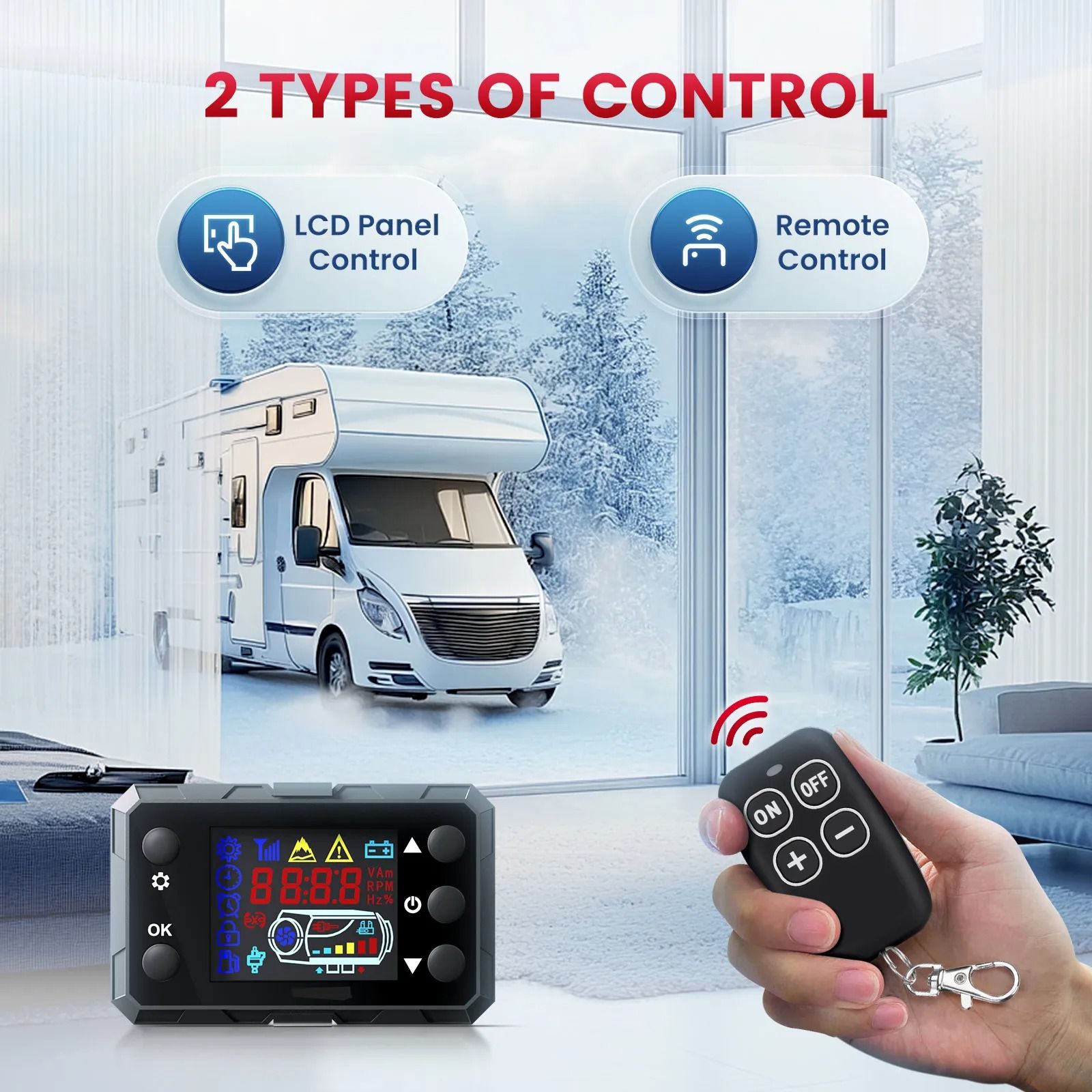 Portable Diesel Air Heater With Bluetooth Remote And LCD Monitor 4