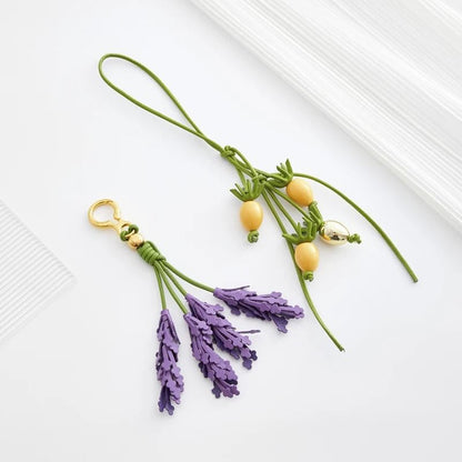 Leather Flower Bag Charm 12
