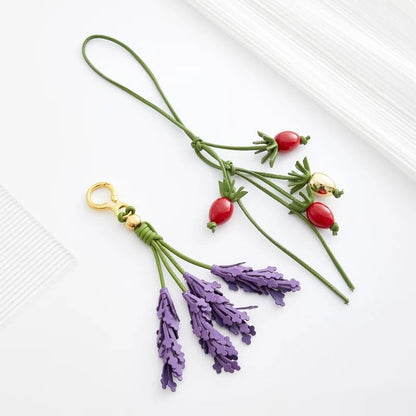 Leather Flower Bag Charm 13