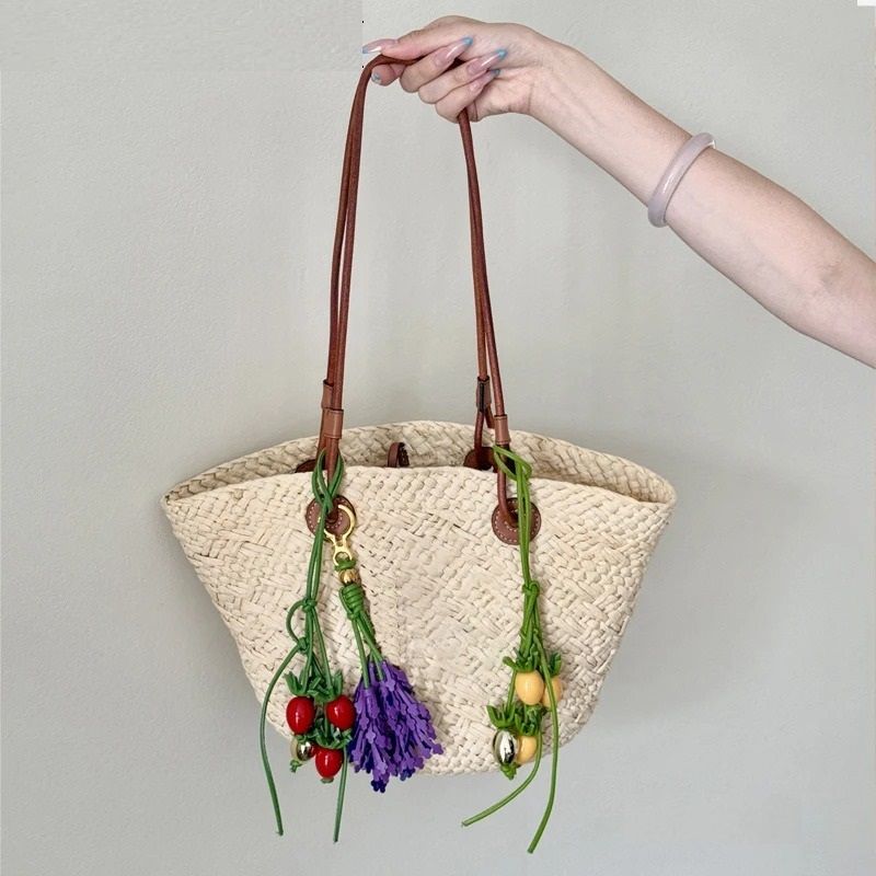 Leather Flower Bag Charm 1