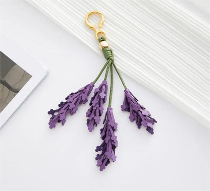 Leather Flower Bag Charm 2