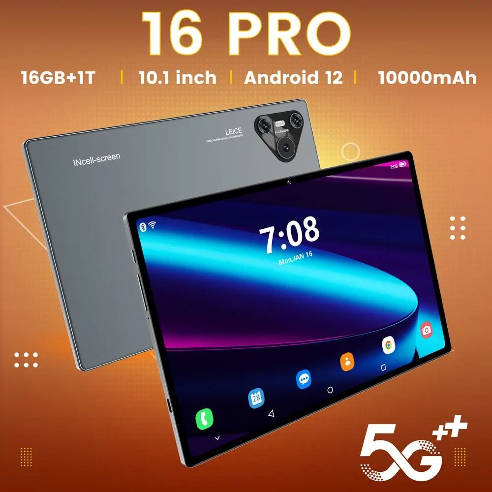 Pro Tablet 10 Inch Android 4K Dual SIM with Keyboard Option