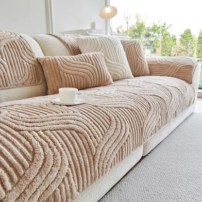 Plush Sofa Cover Non Slip Thick Couch Slipcover Mat 11