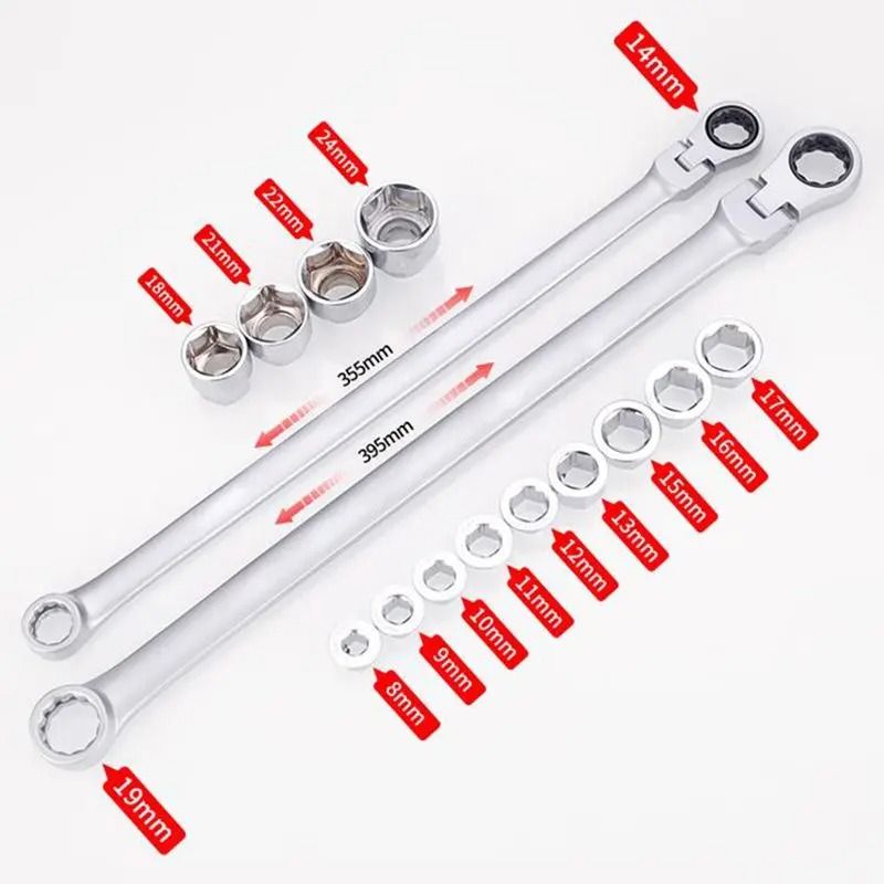 15 Pieces Ratchet Wrench Kit For Easy Car Repair 7