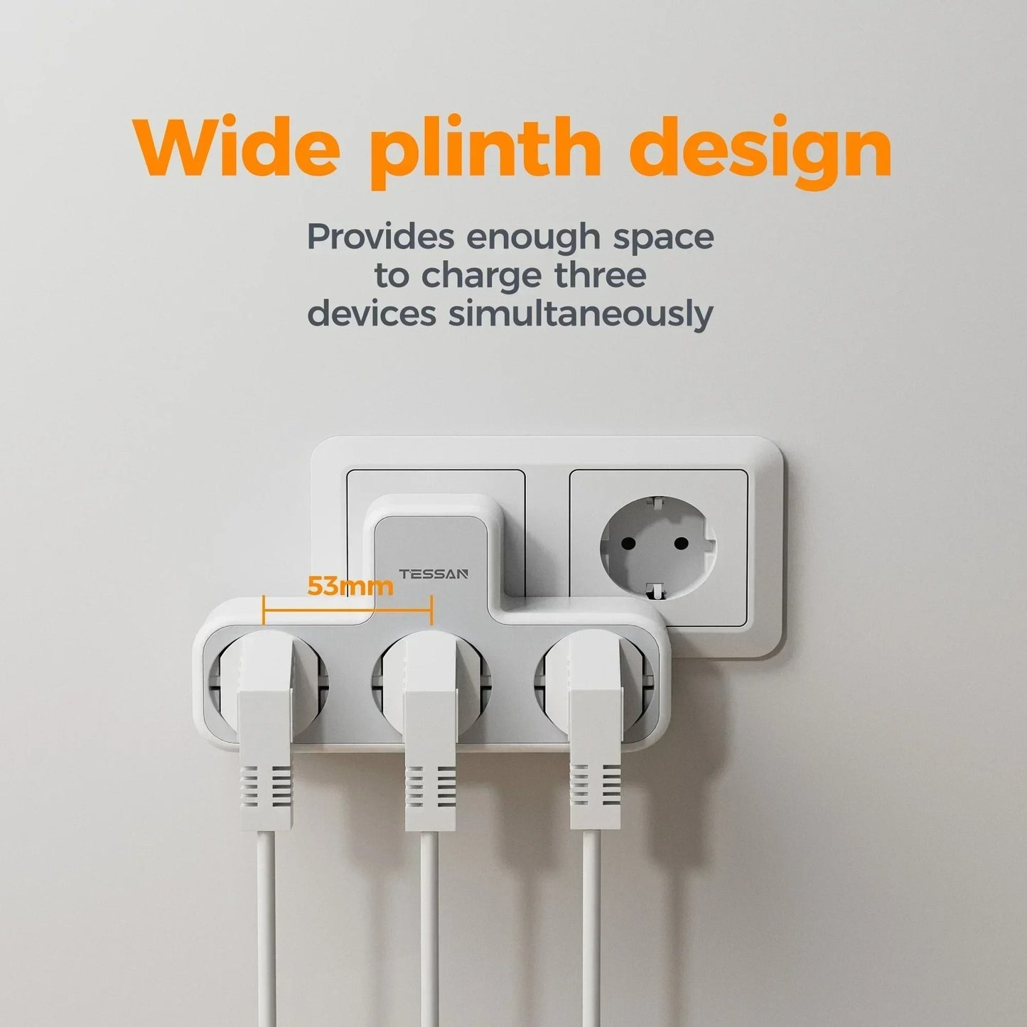 Multi Outlet EU Power Strip With USB Charging And Safety 3