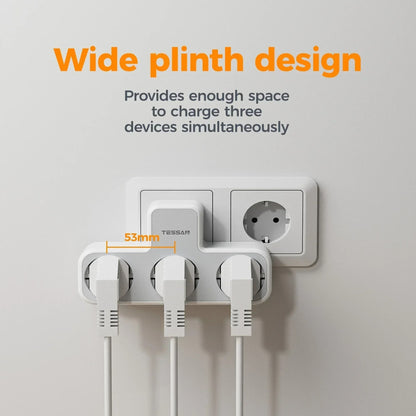 Multi Outlet EU Power Strip With USB Charging And Safety 3