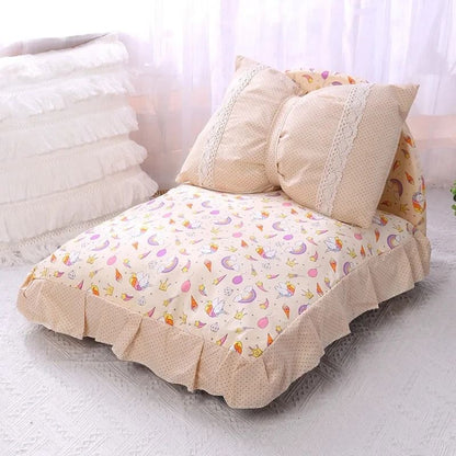 Adorable Bow Pet Bed With Pillow 3