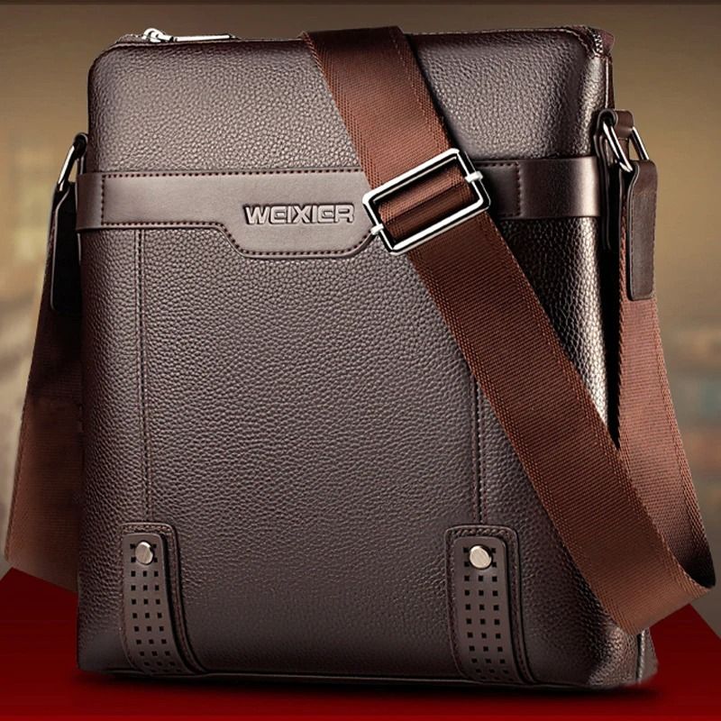 Vintage Style PU Leather Messenger Bag for Men