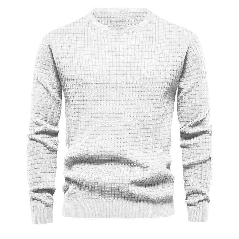 Mens Casual Crew Neck Sweatshirt Solid Color Long Sleeve Top 7