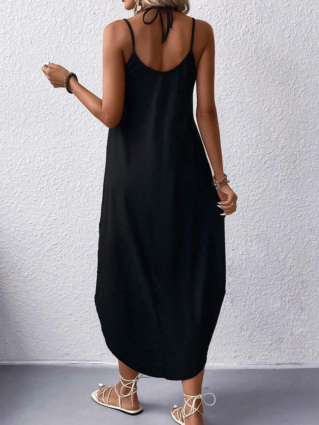 Curvy Hem Spaghetti Strap Maxi Dress 1