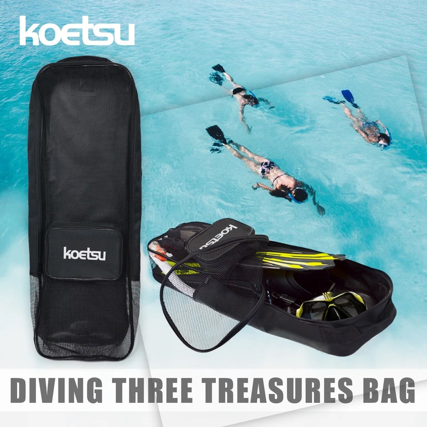 KOETSU Portable Snorkeling Equipment Bag for Travel and Outdoor Adventures