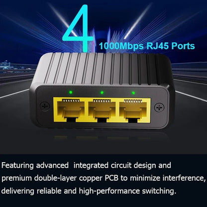 Gigabit 4 Port Ethernet Network Switch 1000 Mbps For Home And Office 3