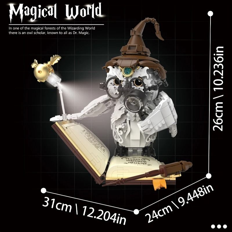 Magical World Owl Doctor Building Blocks With Magic Book And Lights 3