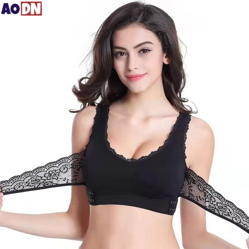 Seamless Lace Sports Bra with Cross Buckle – Shock-Proof Yoga Bralette
