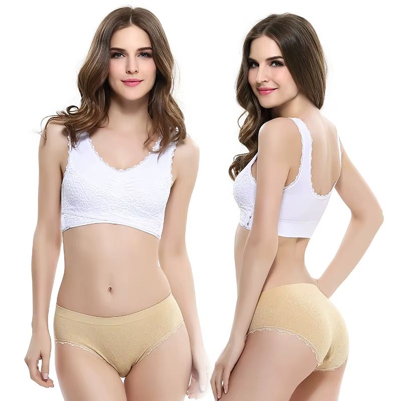 Seamless Lace Sports Bra With Cross Buckle  ShockProof Yoga Bralette S4XL 2