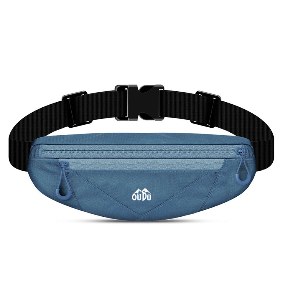 Sport Waist Bag with Double Zipper Pockets, Running Waistband Gym Yoga Belt, Mobile Phone Waist Wallet Pouch