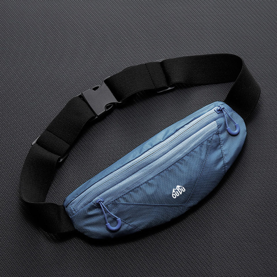 Sport Waist Bag with Double Zipper Pockets, Running Waistband Gym Yoga Belt, Mobile Phone Waist Wallet Pouch