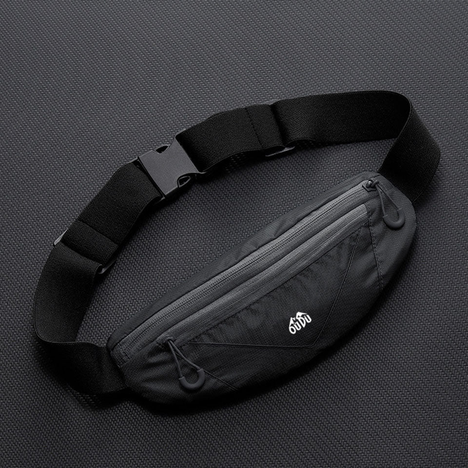 Sport Waist Bag with Double Zipper Pockets, Running Waistband Gym Yoga Belt, Mobile Phone Waist Wallet Pouch