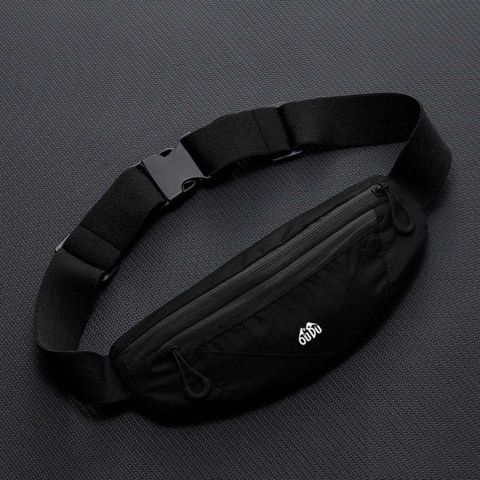 Sport Waist Bag with Double Zipper Pockets, Running Waistband Gym Yoga Belt, Mobile Phone Waist Wallet Pouch