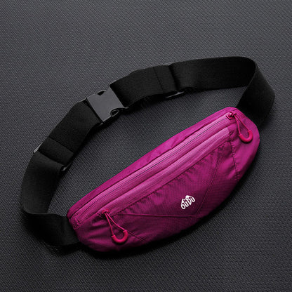 Sport Waist Bag with Double Zipper Pockets, Running Waistband Gym Yoga Belt, Mobile Phone Waist Wallet Pouch