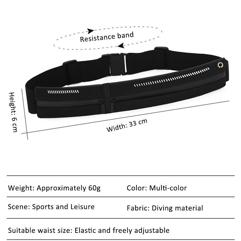 Running Waist Bag for Men Women Outdoor Sports, Elastic Thin Fitness Gym Bag, Money Phone Holder Jogging Training Pack