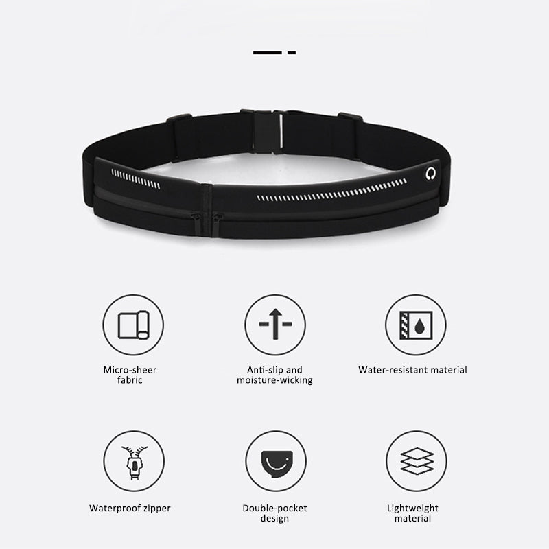 Running Waist Bag for Men Women Outdoor Sports, Elastic Thin Fitness Gym Bag, Money Phone Holder Jogging Training Pack