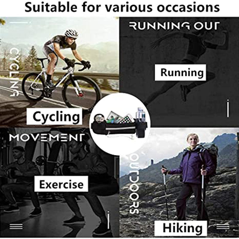 Men Women Sports Bag Waterproof Waist Belt Bag, Jogging Cycling Gym Fanny Pack, Lightweight Running Male Waist Bag