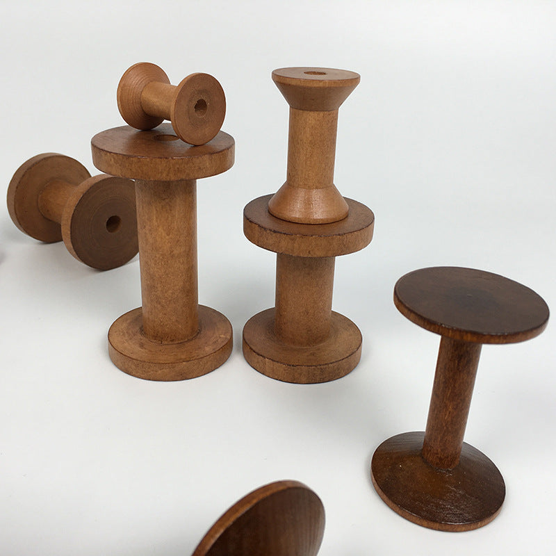 Brown Big Wood Empty Spools Bobbin, 20/50 Pcs Bulk Supply for Sewing, Ribbons, Twine, Thread & DIY Craft