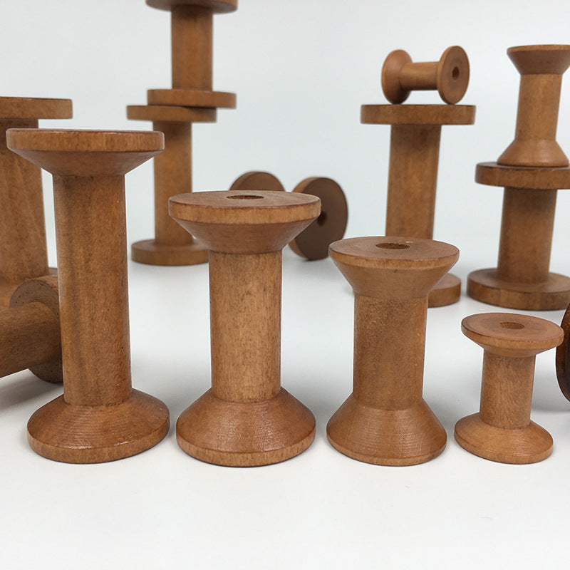 Brown Big Wood Empty Spools Bobbin, 20/50 Pcs Bulk Supply for Sewing, Ribbons, Twine, Thread & DIY Craft