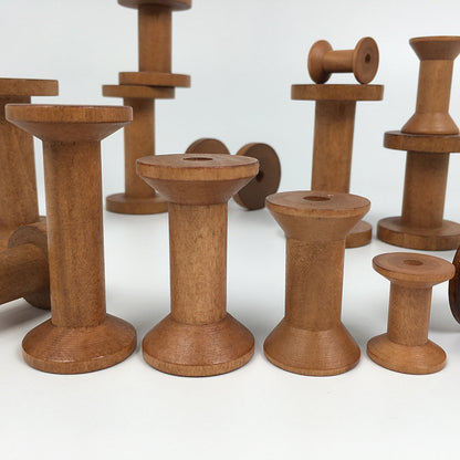 Brown Big Wood Empty Spools Bobbin, 20/50 Pcs Bulk Supply for Sewing, Ribbons, Twine, Thread & DIY Craft