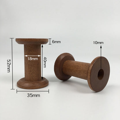 Brown Big Wood Empty Spools Bobbin, 20/50 Pcs Bulk Supply for Sewing, Ribbons, Twine, Thread & DIY Craft