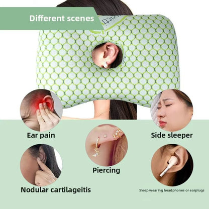Orthopedic Bamboo Fiber Ear Pillow For Side Sleepers  Pressure Relief  Comfort Design 1