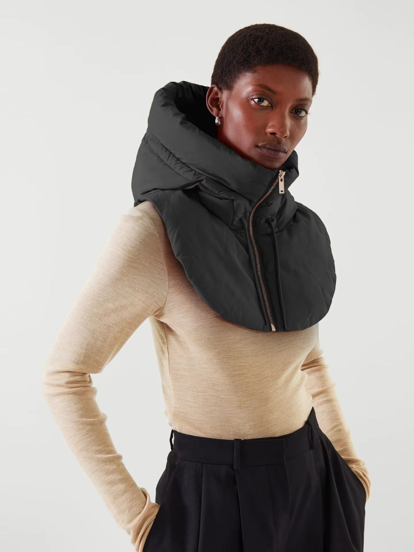 Winter Cotton Thickened Hooded Jacket With Scarf  Beanie  Windproof Snow Protection For Men And Wom 7