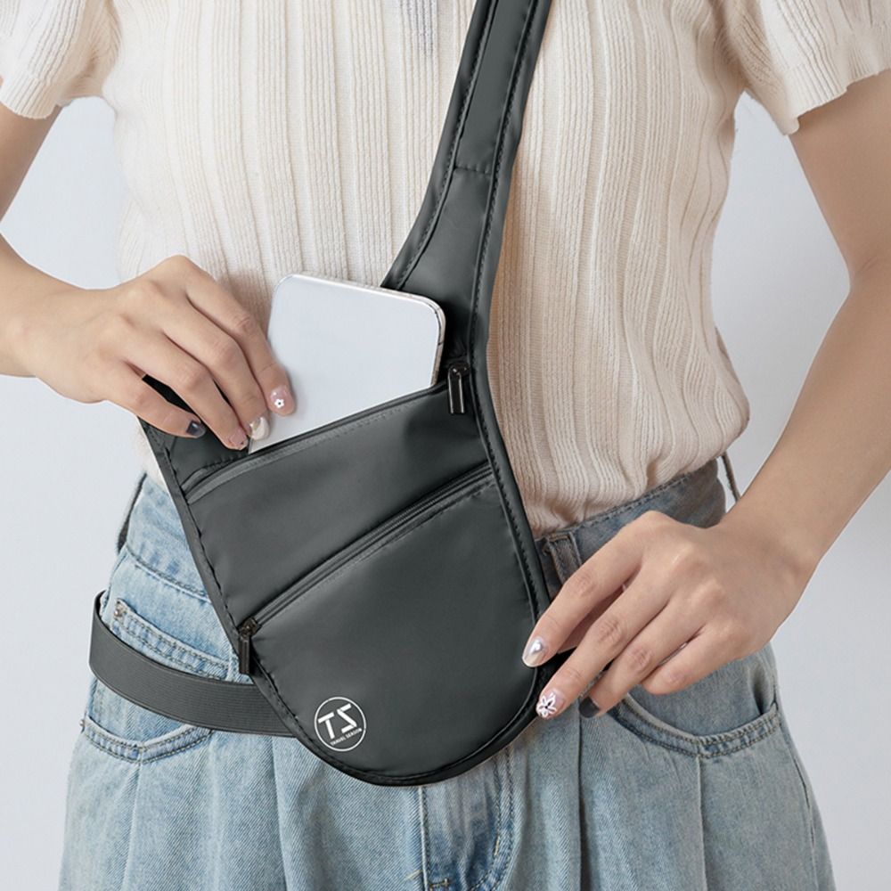 Waterproof Sports Waist Bag Anti Theft Lightweight Run Belt Pouch, Adjustable Strap Invisible Bag with Big Capacity