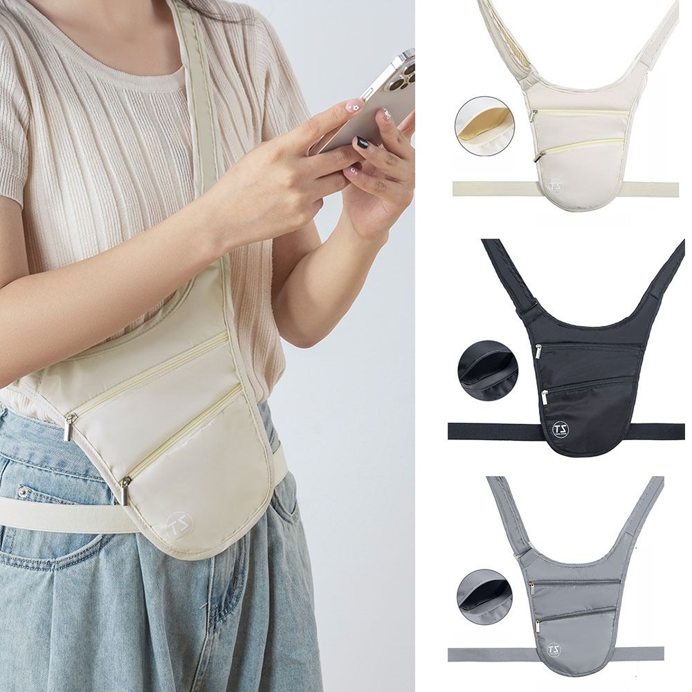 Waterproof Sports Waist Bag Anti Theft Lightweight Run Belt Pouch, Adjustable Strap Invisible Bag with Big Capacity